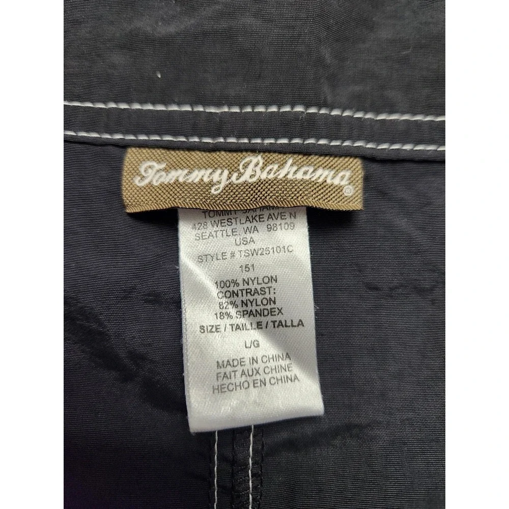 Tommy Bahama Swim Shorts Mens Large Black Solid Nylon Board Shorts TWS25101C